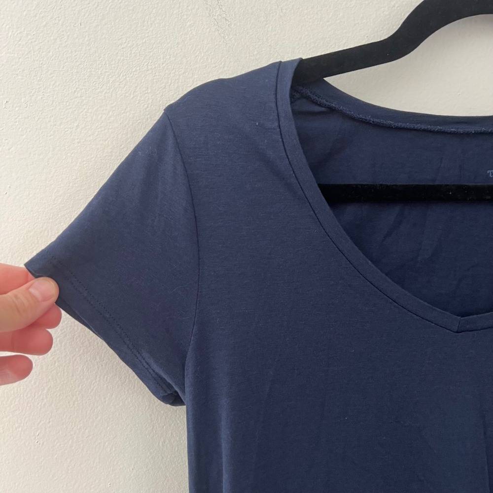 Toad&Co Womens Medium Navy Blue Organic Cotton Blend T-Shirt Dress Pockets‎ - Picture 6 of 7
